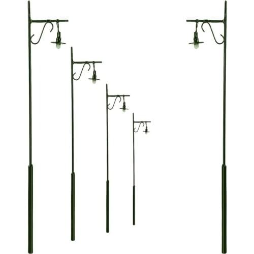 5pcs Model Railway 1:50 Green Post Lamps Street Lights O Scale 16.5cm 12V LSL01 model outdoor light blubs