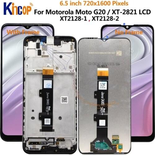 6.5" Original For Motorola Moto G20 Display XT2128-1, XT2128-2 Touch panel glass Screen Digitizer Glass Panel For Moto G20 LCD