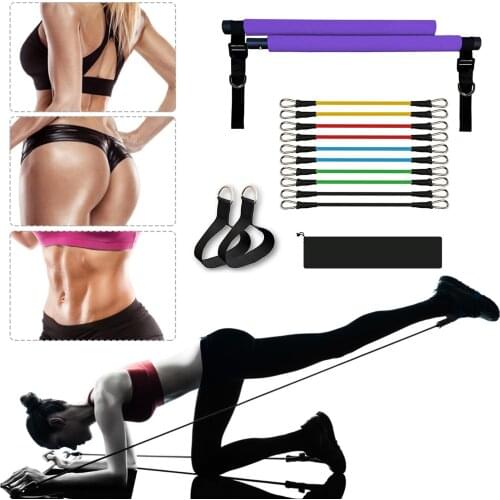 Yoga Resistance Bands Pilates Stick Bar Exercise Bodybuilding Home Gym Training Rubber band Elastic Bands For Fitness Equipment