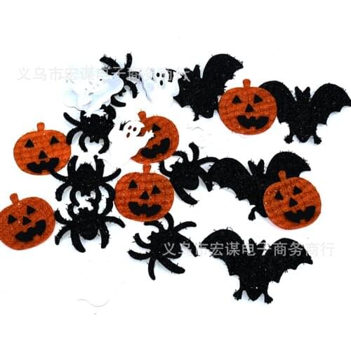 Halloween/Pumpkin/Spider/Bat/Elf/Sticky cloth/10 pieces of a package/ SequinsPVC Flat for DIY Card Making Craft Color Collection