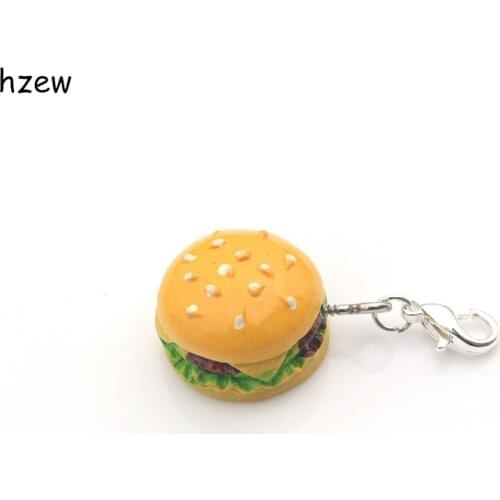Hzew new simulation food hamburger ice cream cake donuts small pendant jewelry accessories