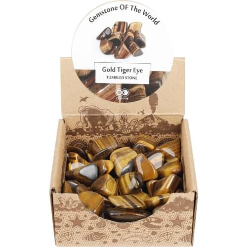 1 Box Gold Tiger Eye Tumbled Stones Gemstones Chakra Home Decor Material Reiki Healing Stones