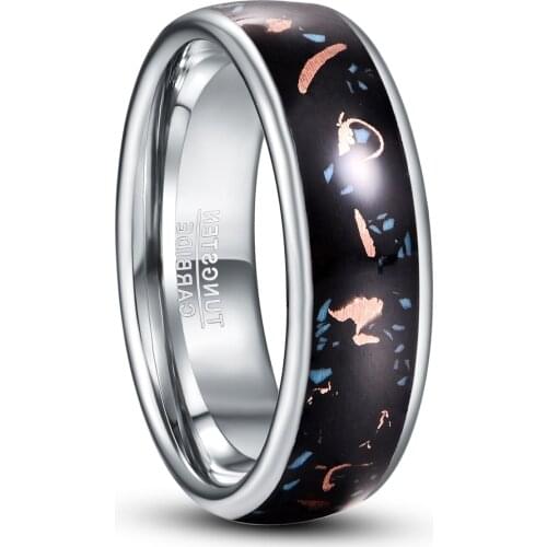 Retro Copper Shavings Men Tungsten Carbide Rings Black Bague Homme Matrimonio Bijoux de Luxe