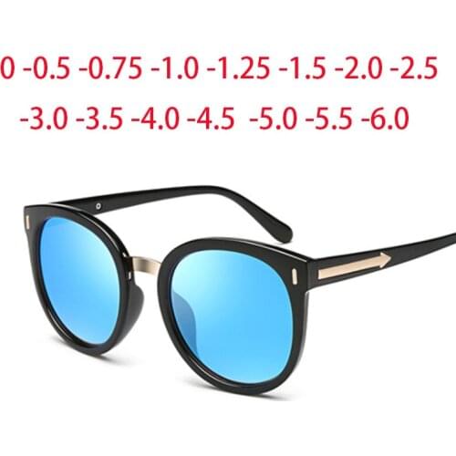 Round Women Polarized Prescription Sunglasses Men Driving Mirror Gafas Myopia Eye Glasses -0.5 -1.0 -2.0 To -5.0