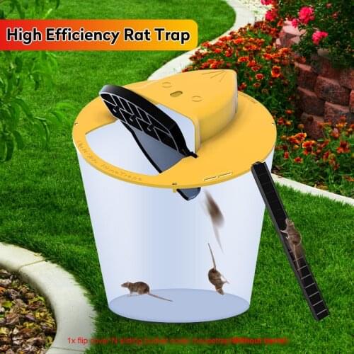 Mouse Trap Flip N Slide Bucket Lid Reusable Smart Rat Trap Door Style Mousetrap Plastic Household Outdoor Indoor Rat Catcher