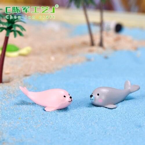 1 Piece Cartoon Cute Seal Small Statue Little Figurine Crafts Figure Ornament Miniatures