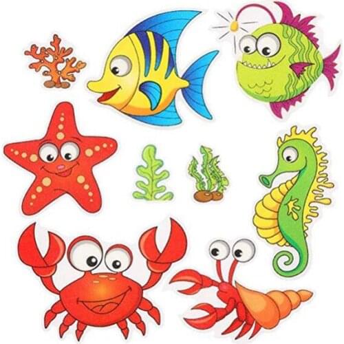 Non Slip Bathtub Stickers Marine Life Bathroom Adhesive for Bath Tub Stairs Shower Room can CSV