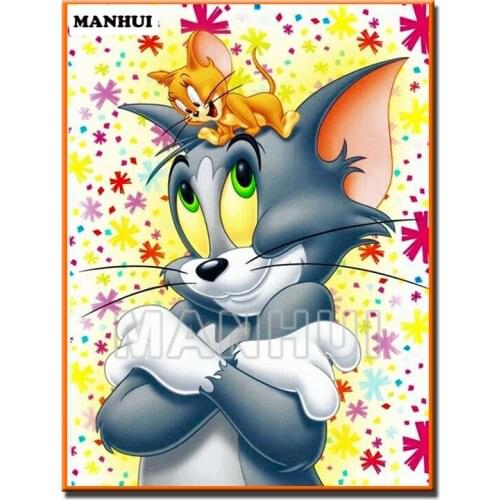 New Diy Diamond Painting 3D diamond painting rhinestones full spuare/round diamond embroidery Cat and mous Home Decoration MH556