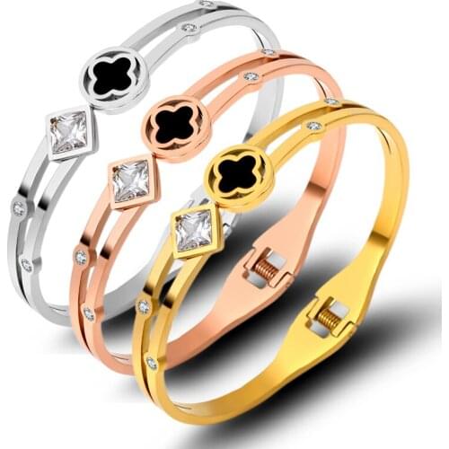 2021 New Stainless Steel Bracelets Bangles Bangle For Women Metal Luxury Minimalist Accessories High Quality Fashion Jewelry