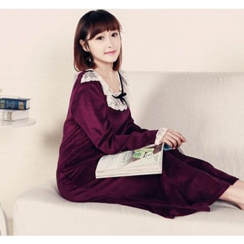 Yomrzl A513 New arrival autumn and winter cotton womens nightgown long sleeve nighty long sleep dress indoor clothes
