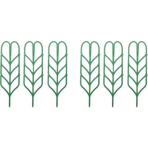 New 6Pcs Mini DIY Leaf Shape Garden Trellis Plants Lattice Pots Supports For Climbing Plants Potted Vines Ivy Cucumbers
