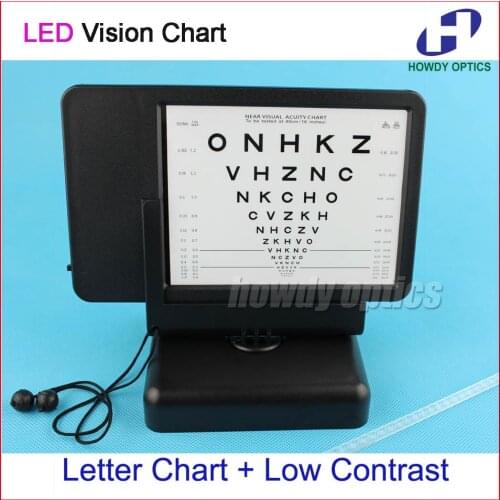 Letter Chart Low Contrast Ophthalmic LED Near Vision Chart Double Side Display Lithium battery Powered