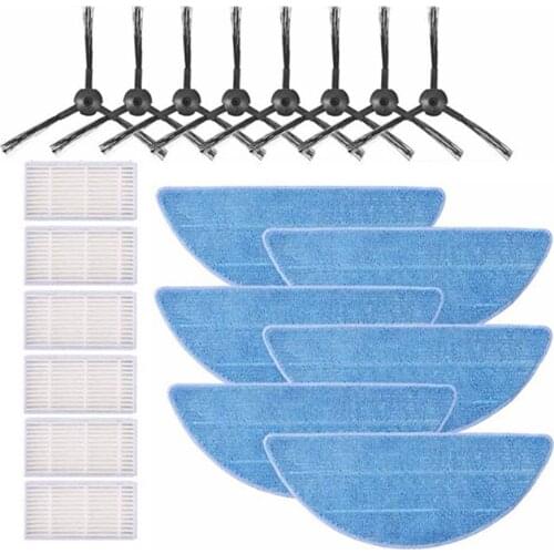 A Pair Side Brushes+filter Mesh+filter Mesh Cotton Filter Element+small Black Brush For ILIFE V5 V5S Sweeping Robot