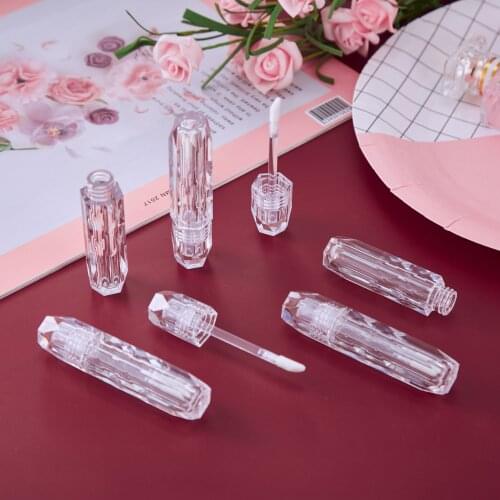 10/30/50/100pcs 4ml Diamond Shaped Whole Clear Lip Gloss Tube Plastic Empty Tube Lip Gloss Tube Cosmetic Packaging Container