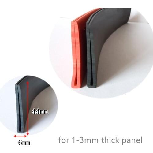 Rubber Sealing U Strip 44x6x44mm for 3mm thick Glass Metal Car Wood Panel Board Edge Encloser Shield Black Red