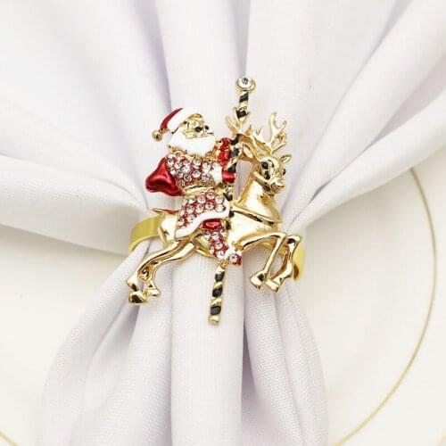 Christmas Napkin Ring High-quality Metal Ring Arch Flower Ring Holiday Atmosphere Party Hotel Table Setting Table Decorations
