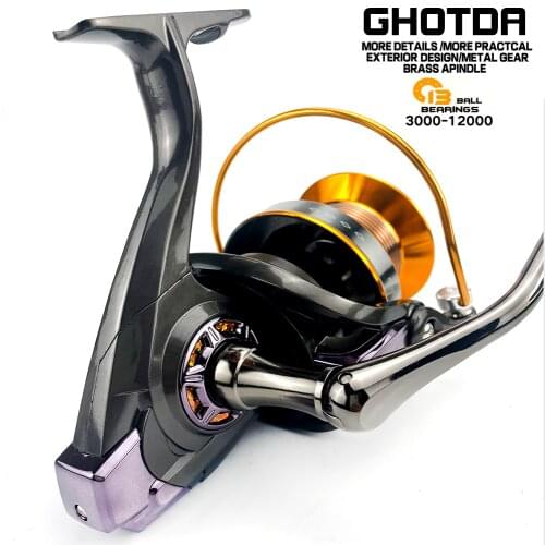 Fishing Reel 3000-12000 Spinning Reel Drag Power 8-24 kg Reel Fishing 5.2:1/5.1:1/4.1:1 High Speed Metal Spool Coil Fishing Reel