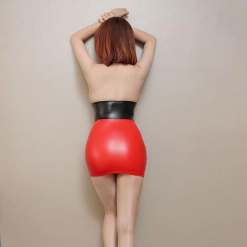 Sexy Dress Erotic Lace Hollow Out Tight Pencil Mini Dress Backless Lace See Through PU Bodycon Club Wear Party Pole Dancing Wome