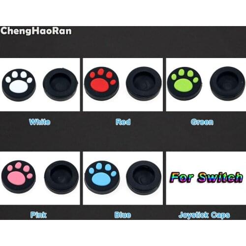 ChengHaoRan 2PCS Silicone Paw Style Joystick Caps Grips Covers Case for Nintendo Switch NS Gaming Accessories
