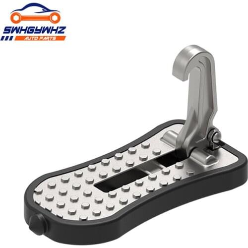 Folding Car Door Step Universal Latch Hook Step Mini Auxiliary Foot Pedal Aluminium Alloy Safety Hammer For Jeep Car Accessories