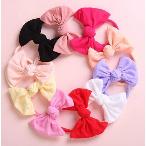 Bow baby super-soft nylon no-mark girls take-up headband hair bands for Children kids hair accessories Lovely headbands