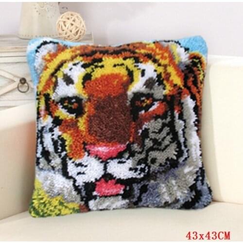 Tiger Latch Hook Rug Kits Foamiran For Needlework Carpet Embroidery Pillow handwerken knooppakket DIY do-it-yourself carpet Kits