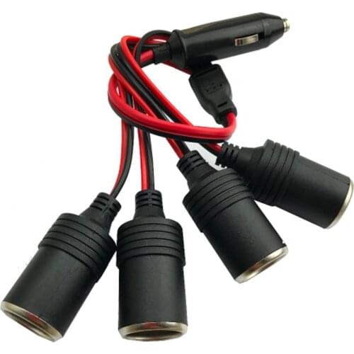 Car Cigarette Lighter Extension 12 V 24 V Power Charger Adapter 1 to 4 way Road Distributor Female Socket Plug Connector Adapter