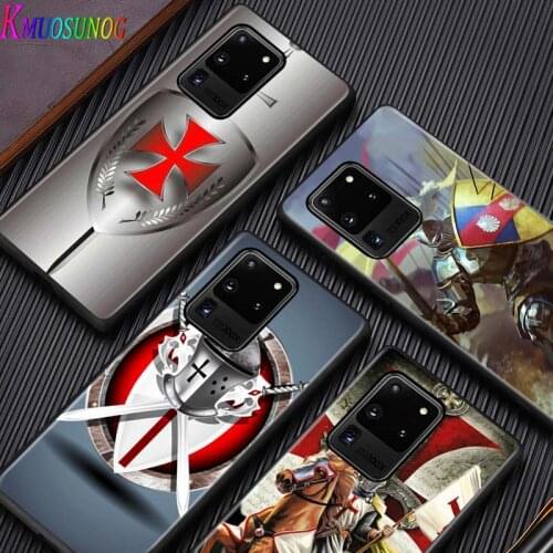 Knight Templar for Samsung Note 20 S20 Ultra Plus A91 A71 A51 A41 A31 A21 A21S A11 A01 Bright Black Phone Case