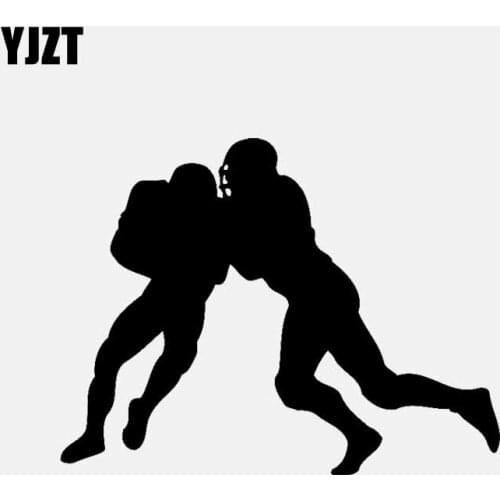 YJZT 14.2CM*10.9CM FOOTBALL PLAYER Sport Vinyl Car Sticker Decal Black/Silver C3-1683