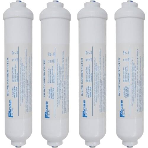 2"x10-Inch Compatible Inline External Fridge Water Filter For Samsung LG , 1/4" Quick Push -4 PACK