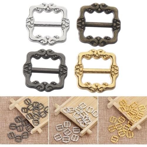 20/40pcs 7mm Mini Tri-glide Belt Buckle for DIY Doll Bags Shoes Clothes Handmade Doll Metal Buttons Clothing Sewing Accessories