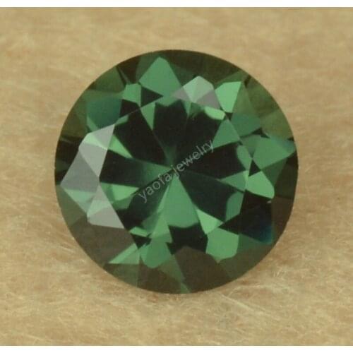 3~12mm 152# Deep Green Spinel Stone Round Shape Brilliant Cut Lab Grown Spinel Synthetic Gems For Jewelry Making