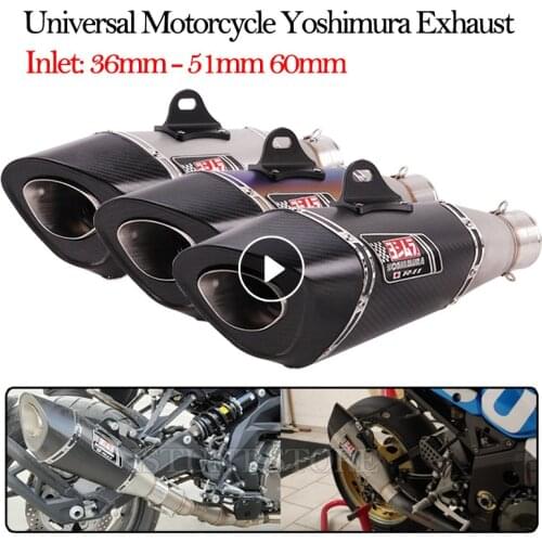 51mm 60mm Universal Motorcycle Yoshimura R11 Exhaust Pipe Escape Modified Muffler For R1 MT-09 Ninja250 Ninja400 Z1000 CBR1000RR