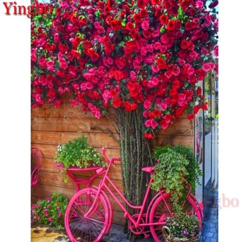 New Year Gift 5D DIY Diamond Painting Rose wall Full Square round Diamond Embroidery Diamond Mosaic bike Cross Stitch decoration