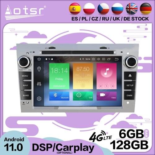 6+128G Carplay Android 11 For Opel Vauxhall Astra H Car Multimedia GPS Screen Video Player Radio Receiver Audio Stereo Head Unit