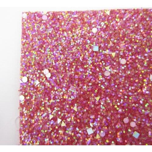 8"x11"(21cmX29cm) Red Chunky Glitter Fabric Sheets Leather Glitter Leatherette Faux glitter Match Backing for Bows K0376-10