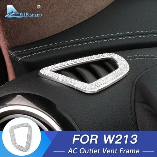 AIRSPEED 2pcs Crystal for Mercedes Benz W213 E Class AMG Accessories Interior Trim Dashboard Air Conditioning Outlet Vent Frame