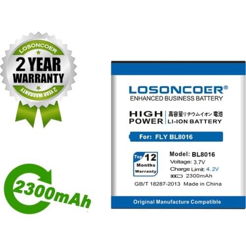LOSONCOER Battery BL8016 2300mAh Battery For FLY BL8016