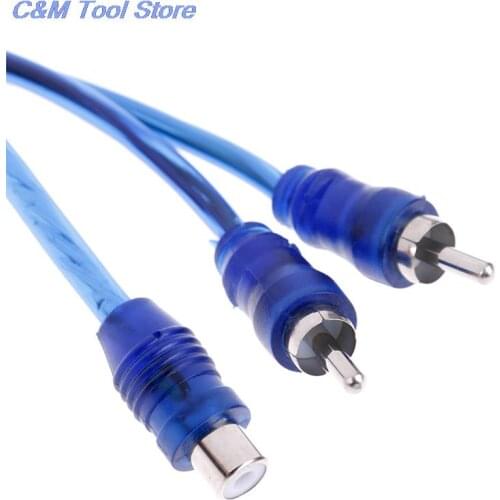 Car Audio Cable 1 Male To 2 Female/ 1 Female RCA 2 Male Adapter Cable Wire Splitter Stereo Audio Signal Connector 1pc