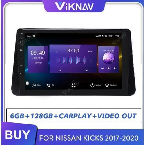 Car gps navigation multimedia player for nissan kicks 2017-2020 android radio head unit autoradio car audio stereo receiver 128g