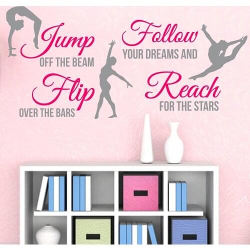 Free shipping gymnastics dance vinyl wall stickers living room mural art home decoration girl room wall decals Y-83