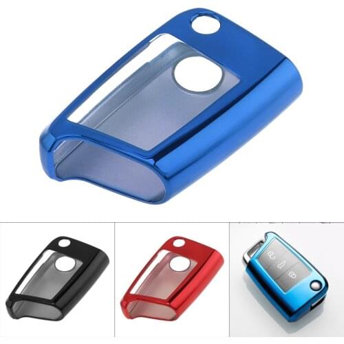 3 Colors Folding TPU Car Key Case Protector Holder for Volkswagen Golf 7 MK7 Seat Ibiza Leon FR2 Altea Aztec Skoda Octavia