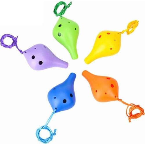 Long Mouthed Pottery Flute Simple Style ABS Baritone 6 Holes Solid Color Orff Musical Instruments for Beginners 2021 Hot Sale