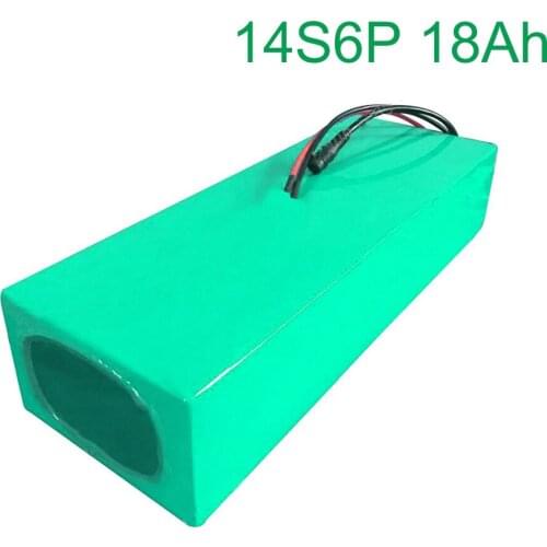 52V 18Ah 14S6P 18650 Li-ion Battery Pack E-Bike Ebike electric bicycle 270*115*70mm