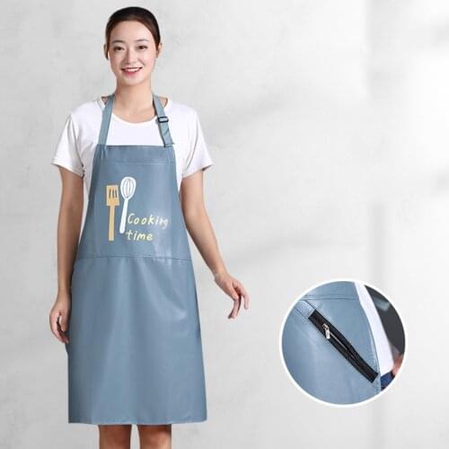 PU Soft Leather Apron Womens Fashion Waterproof And Oil-proof Household Kitchen Waistband Mens Catering Work Clothes