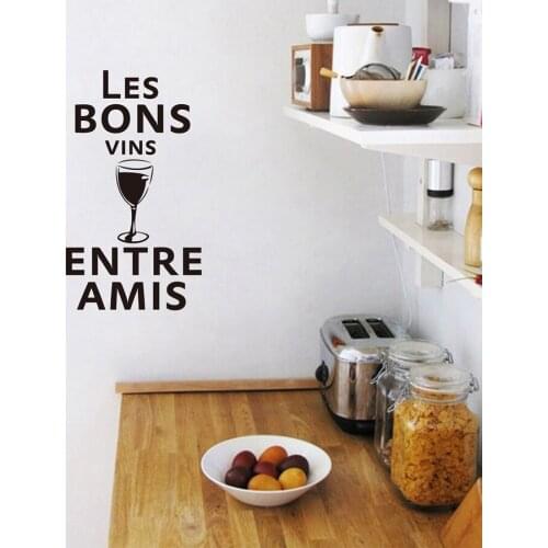 French "Les BONS VINS ENTRE AMIS " wall stickers , French Bar Pub Decor Home Wall Art Decals