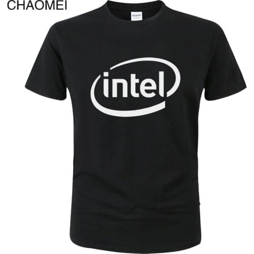 Intel Logo Merchandise T shirt Men Women Fashion Summer Cotton Short Sleeves Print T-Shirt Unisex Tops Tees C10