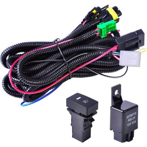 H11 Fog Light Wiring Harness Sockets Wire Switch with LED indicators AT Relay For Toyota Corolla Camry Yaris