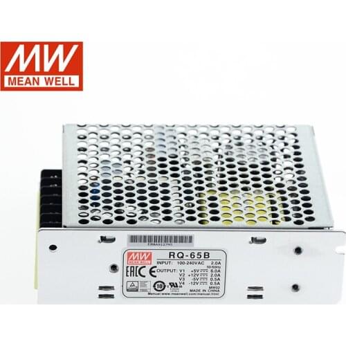 MEAN WELL RQ-65B 62.5W Quad Output Switching Power Supply 110V/220V AC to 5V 12V -5V -12V DC 6A 2A 0.5A 0.5A Power Transformer
