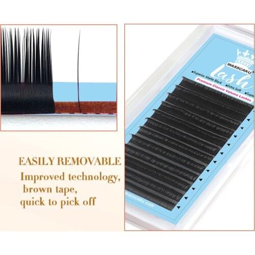 MASSCAKU make up tool eyelash extensions Soft and nature Thin Tip for salon and professional 0.07 thickness Lashes